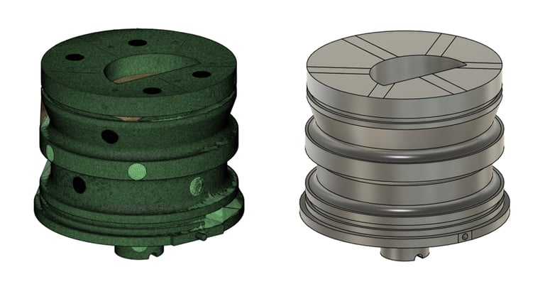 CAD reconstruction - scan of steel injection mold cavity