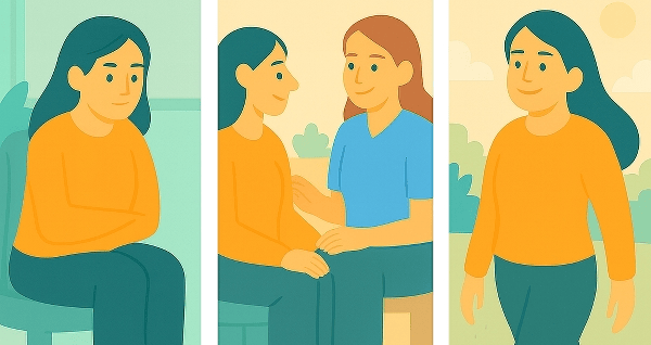 Aivovamman kokenut henkilö saa tukea mielialaan ja tunteiden käsittelyyn.