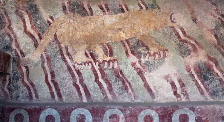 Jaguar, mural en la Calzada de los Muertos