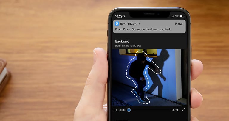 application caméra détection intru
