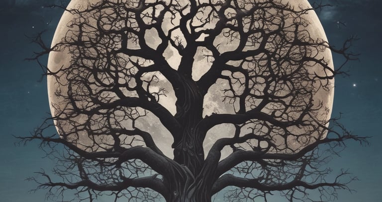 a deer standing in front of a full moon