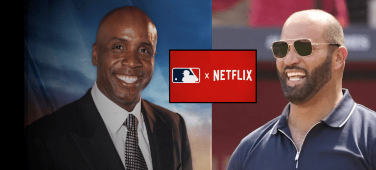 Barry Bonds (left) and Albert Pujols (right) will headline Netflix's coverage of MLB Opening Day 2026