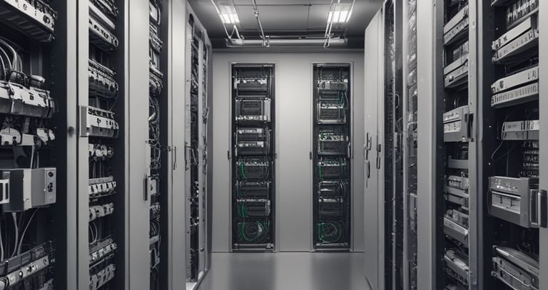 Techniker arbeitet an einem Server in einem modernen Büro in Bayern.