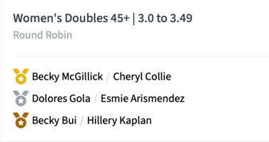 Women's Doubles 45+