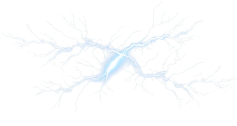 A blue lightning flash