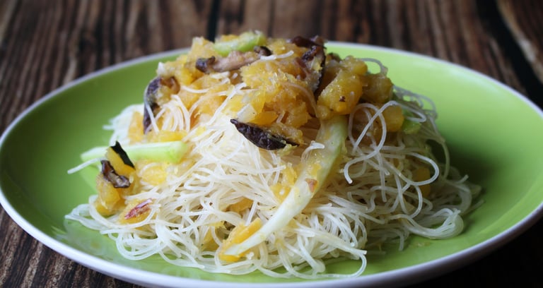 Stir-Fried Acorn Squash and Rice Noodles
