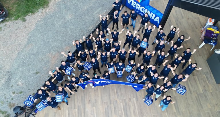Foto aérea de equipe de empresa