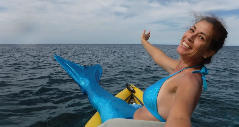 Jeanne Teleia playing mermaid woman