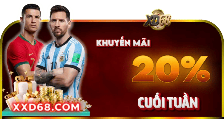 Hướng dẫn cách nhận thưởng 20% cuối tuần tại XD68 cho lần nạp đầu tiên.