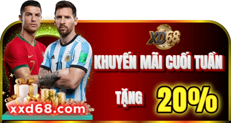 Hướng dẫn cách nhận thưởng 20% cuối tuần tại XD68 cho lần nạp đầu tiên.