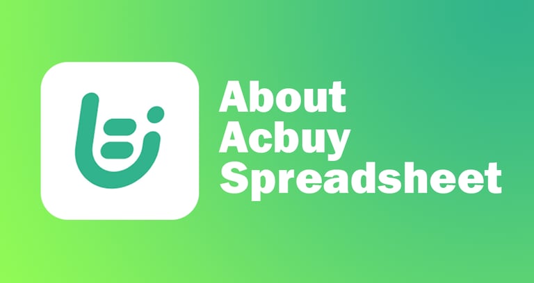 Acbuy Spreadsheet interface banner showing organized marketplace browsing and product discovery cate