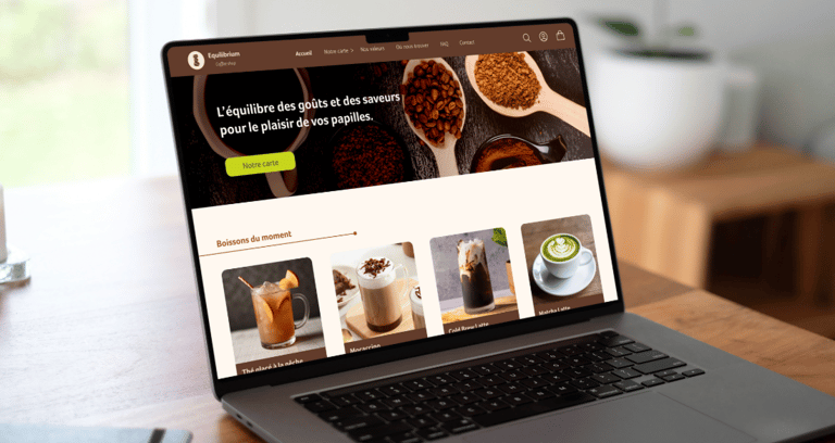 Equilirium Coffee shop page d'accueil