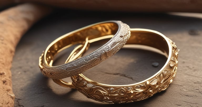 Stacked bangles in vibrant colors reflecting light beautifully