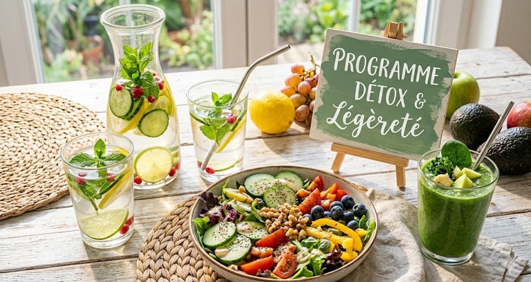 Ensemble de fruits et légumes frais avec des smoothies pour le détox