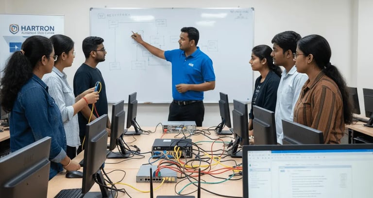 Team analyzing website performance dashboards and automation tools on multiple screens