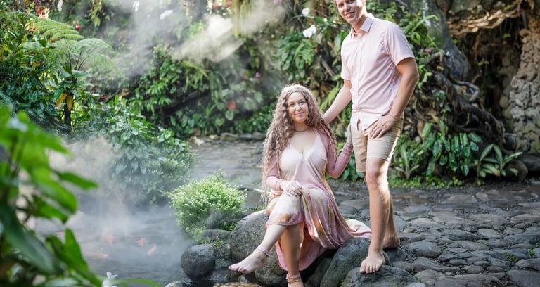 Couple portrait during a scenic family photography session at Umbul Sari in Ubud Bali