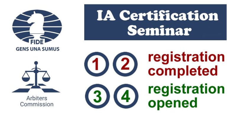 FIDE Arbiters Commission International Arbiter Certification Seminar. IA Seminar Chess