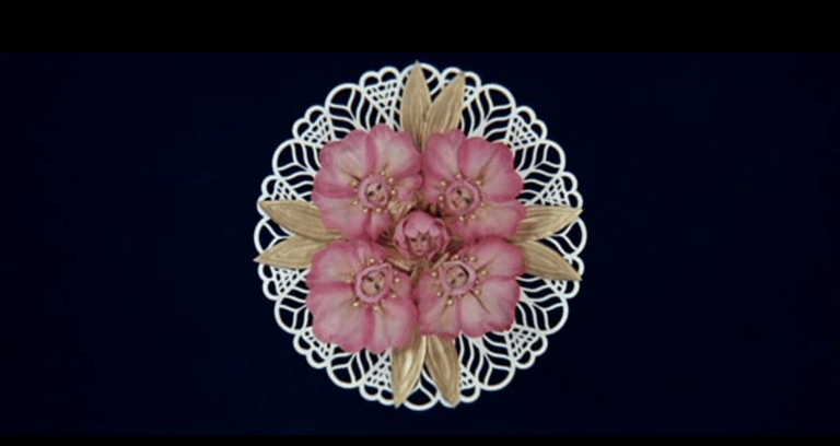 Overhead geometric formation of dancers from The Boy Friend paying tribute to Berkeley’s style.