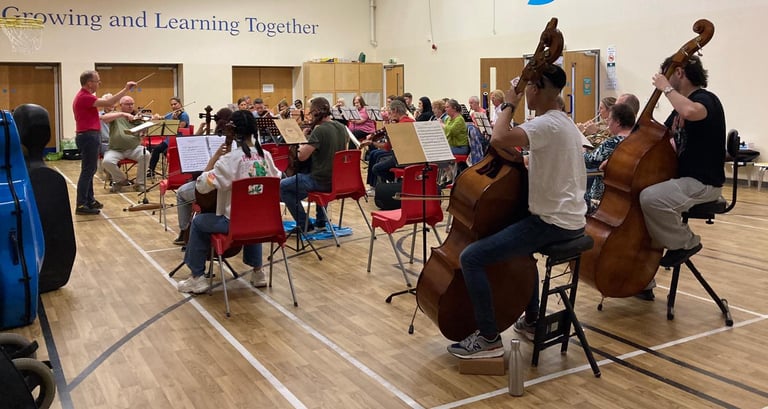 Orchestra rehearsal at the Windmill School
