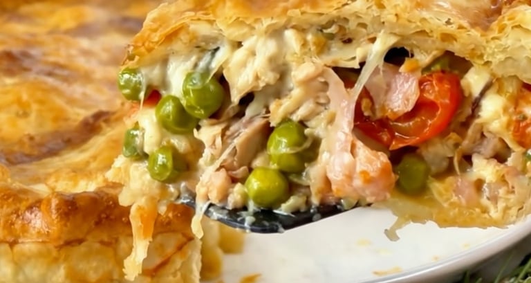 Cuoci finché la pasta sfoglia risulta dorata e croccante