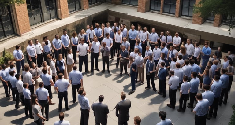 Employees participating in an interactive workshop with a trainer guiding the group.