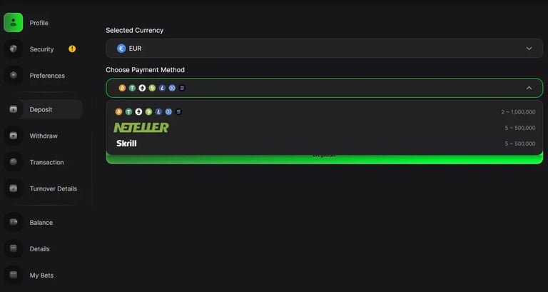 96EX deposit BFB247 ORBIT EXCHANGE