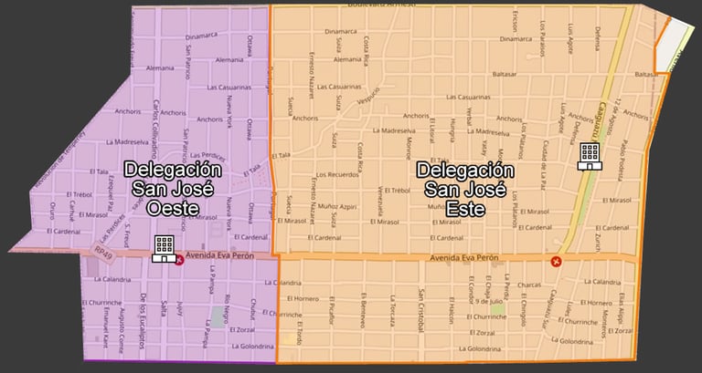 Mapa de Delegacion Municipal San Jose