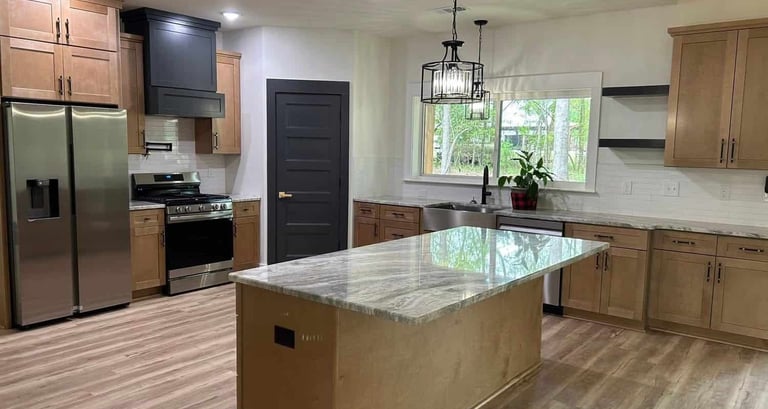 Natural quartzite slab with bold veining and unique patterns