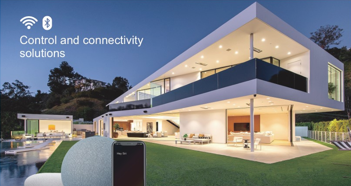 Smart home exterior with Wi-Fi LED lighting and app control Victoria BC