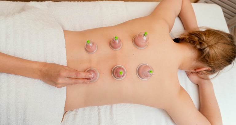 Terapia corporal con ventosas para alivio profundo, regulación del sistema nervioso y bienestar