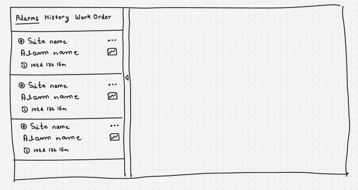 a sketched sketch of a menu item in a notebook