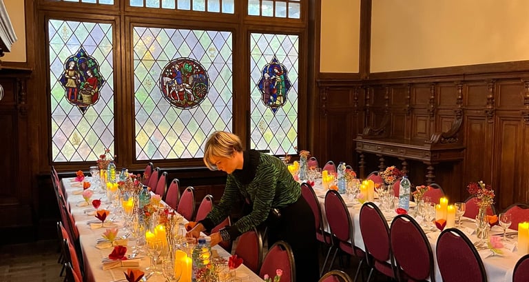décoration de table pour un diner privé