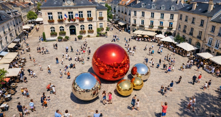 Sphère monumentale pour décor urbain
