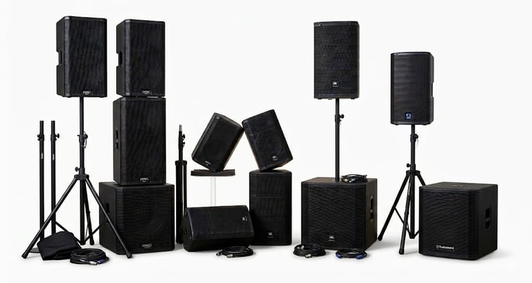 a variety of PA speakers