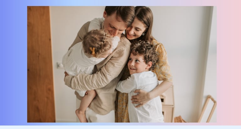 Parents enfants heureux