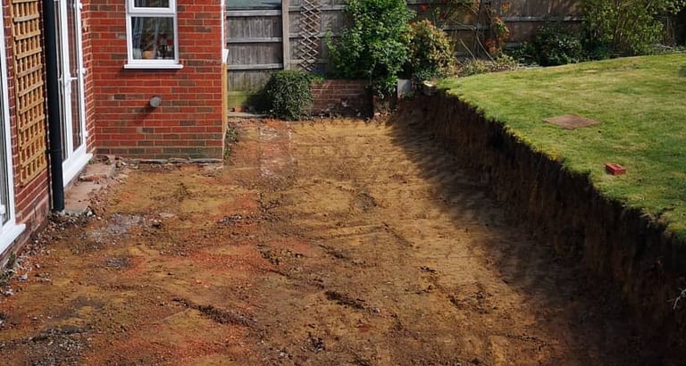 Trenching and drainage groundwork in Brierley Hill, Dudley