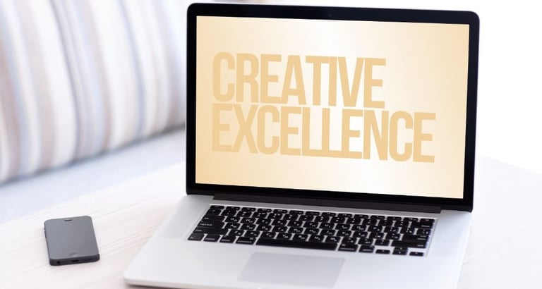 simple editable business website design on laptop screen