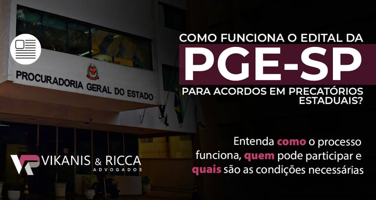 Arte sobre edital da PGE-SP