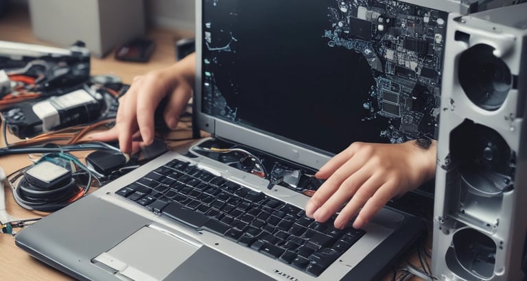 A cozy home office setup with modern computer and multimedia equipment.
