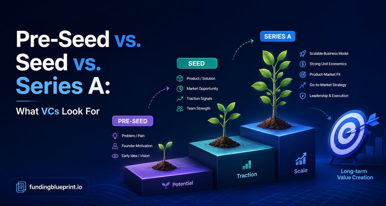 Pre-Seed vs. Seed vs. Series A: What VCs Look For