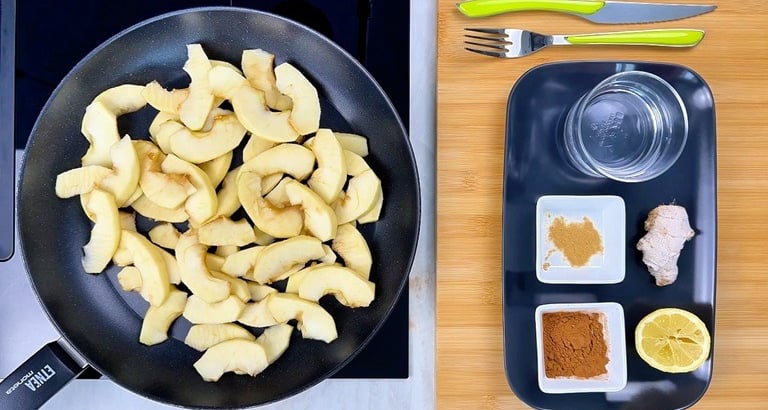 Add the aromatics to the apples