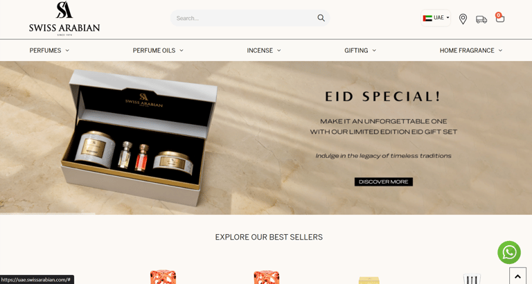 a website page with a picture of a box of cosmetics products