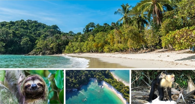 Vida selvagem e praias preservadas no Parque Nacional Manuel Antonio, Costa Rica