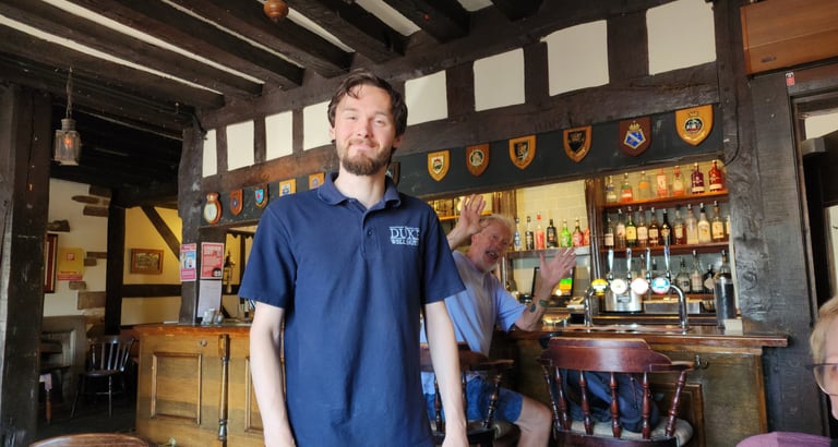 Tristan and Keith at "The Duke" in Southampton, England