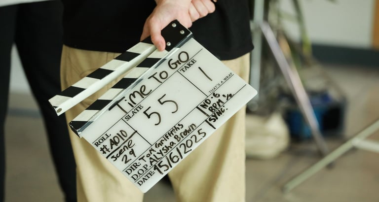 Still from the set of time to go short film