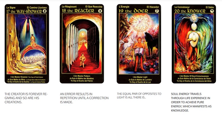 Tarot Cards 17 Way Shower 18 Reacter 19 Doer 20 Knower