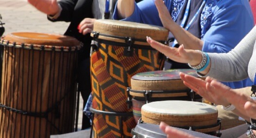 Siesta Key Drum Circle drummers