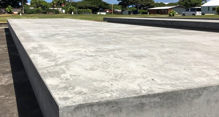 Freshly poured concrete slab