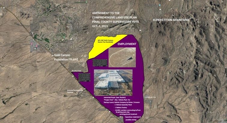 Map illustration of proposed development in Gold Canyonn