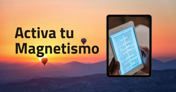 un amanecer sobre el horizonte y ebook de bienestar emocional activa tu magnetismo